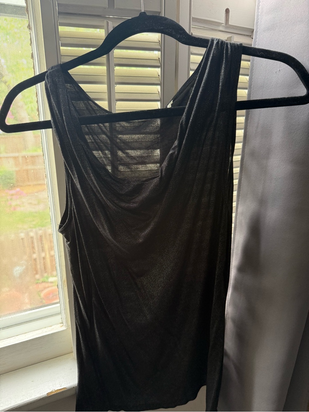 Black Draped Sleeveless Tank Top